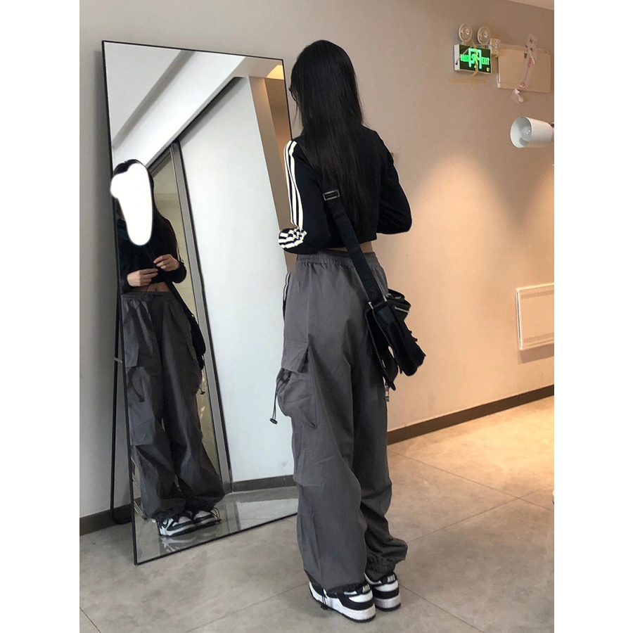 Pants Wanita Premium Highwaist Polos Casual Serut Oversize Celana