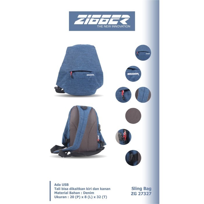 [KLIKTAS] Tas Selempang Pria ZIGGER - 27327 - Sling Bag
