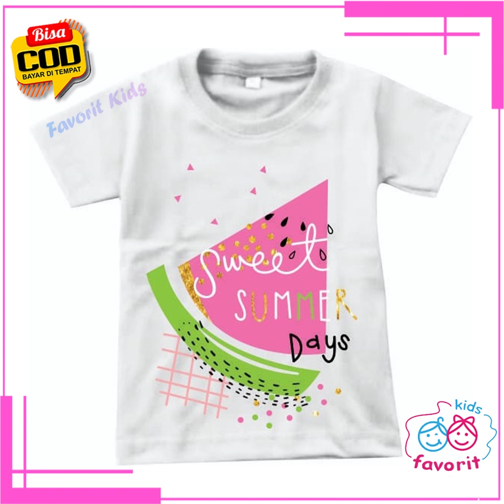 Baju kaos atasan anak perempuan lengan pendek || pakai anak perempuan usia 1-10tahun