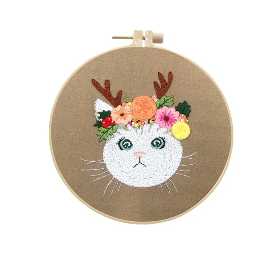 Embroidery Sulam Kucing Kit Marterial Package Cross Stitch Bordir Cat Handmade Bahan Material Creative handicraft DIY