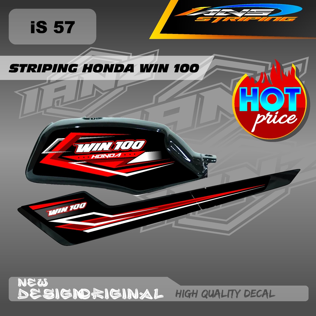 LIST VARIAN DECAL STRIPING TANGKI HONDA WIN 100 CUSTOM HOLOGRAM / NON HOLOGRAM IS57