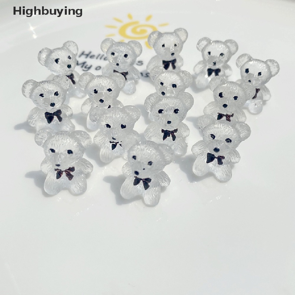 Hbid 10Pcs DIY Mini Little Sitg Bear Mainan Perhiasan Miniatur Aksesoris Rumah Boneka Glory