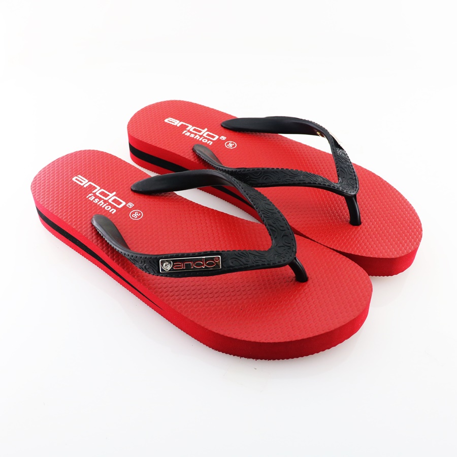 Ando Nice Queen 03 Hitam/Merah - Sandal Wedges Wanita