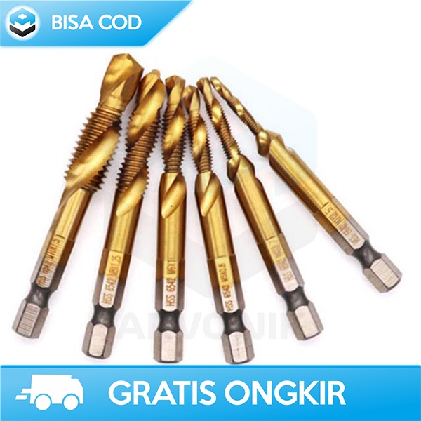 MATA BOR KAYU BESI DRILL BIT COUNTERSINK BAJA HSS BERKUALITAS ISI 6PCS