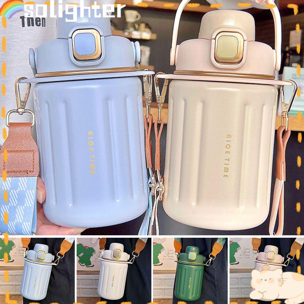 Solighter 780ml Vacuum Flasks Portable Kapasitas Besar Sedotan Thermal Mug