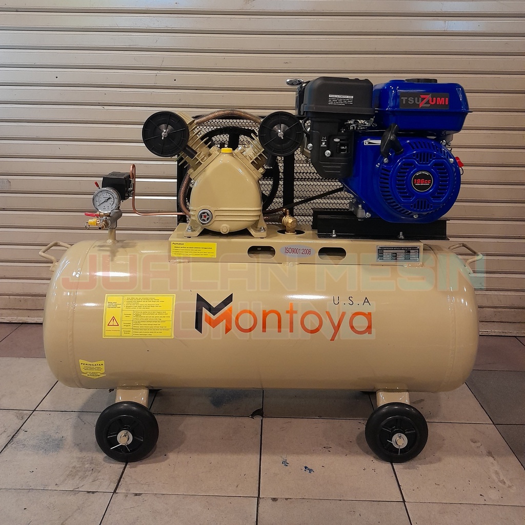 Kompresor Angin 2 hp + Engine Bensin 6,5 hp Tsuzumi TX200