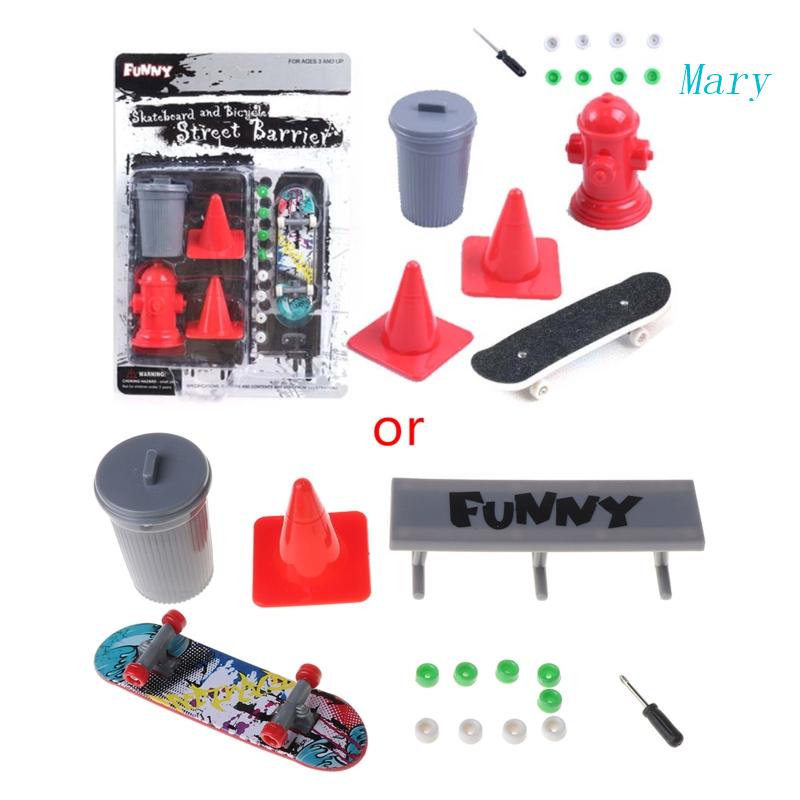 Mary Kids Mini Scooter/Fingerboard Set Rintangan Set Untuk Hadiah Ulang Tahun Anak Laki-Laki/Perempuan Untuk Anak-Anak 6-8 Untuk Kreatif Meringankan Bor