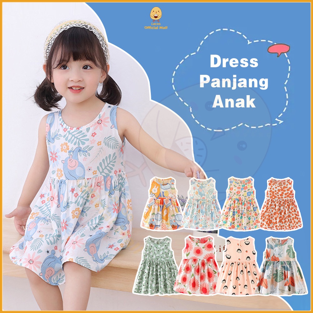 Lacoo Sabela dress bayi anak perempuan Dress baju anak motif bunga Cantik dress bayi anak lucu