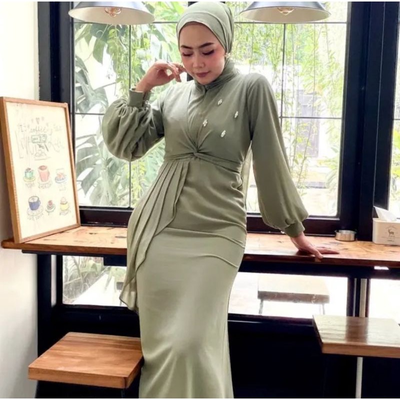 ALLANA DRESS LEBARAN CERUTI IKAT SIMPLE | Dress Lebaran Ootd Bridesmaid