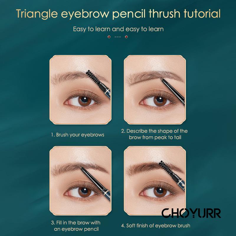 【COD】Pensil Alis Anti Keringat Waterproof / Pensil Alis Waterproof Long-Lasting / Eyebrow Pensil Double Head Spin Automati-CH