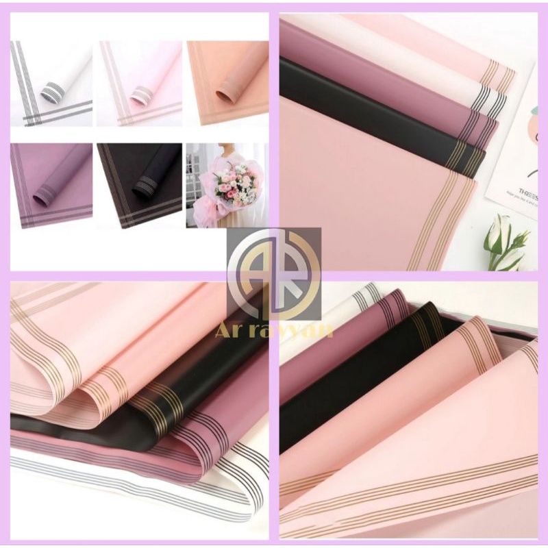 

(ecer) FLOWER WRAPPING TRIPLE LIST COLOR CELLOPHANE KERTAS BUKET HAND BOUQOUET