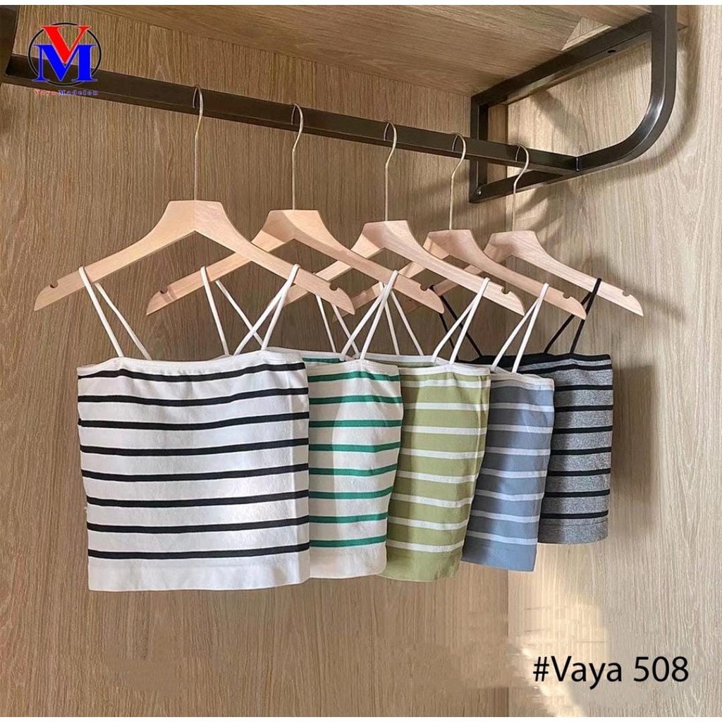 Vaya Tanktop Bra With Cup (Premium) Art 508 / Miniset Perempuan Motif Salur Super LEMBUT