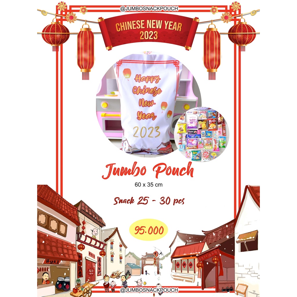 ( JSO ) HAMPERS IMLEK JUMBO SNACK POUCH / hampers cny snack / souvenir imlek snack / souvenir cny