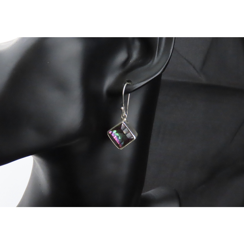 Anting Perak 925 dengan Permata Mystic Topaz