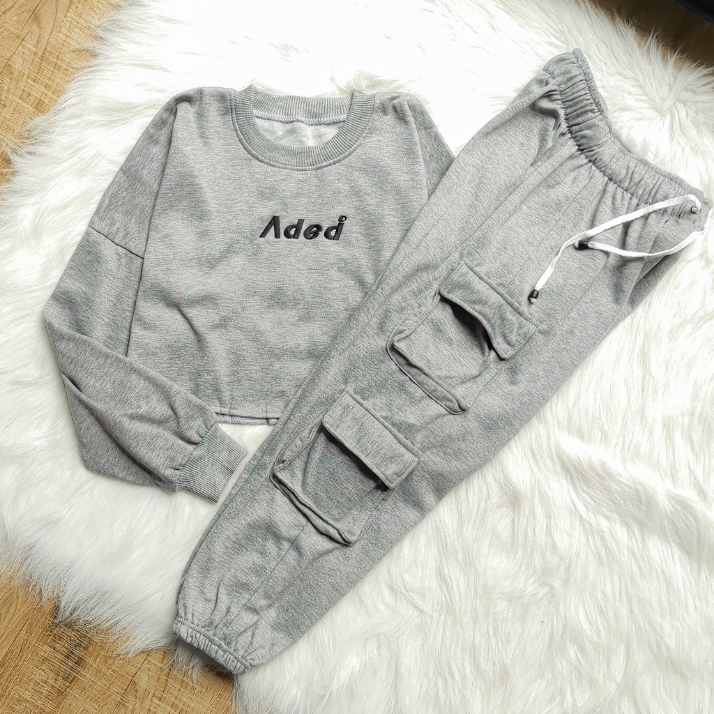 Sweatshirt Jogger &amp; sweater Sporty Adea Pria Dan Wanita Terbaru - Setelan Unisex