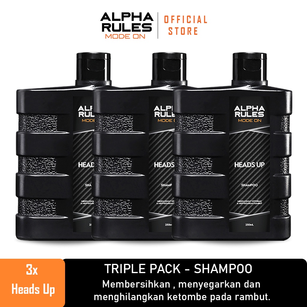 Alpha Rules Triple Packages - Heads Up Shampo Pria Anti Ketombe