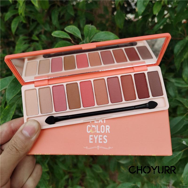 【COD】Eyeshadow Palette Pumpkin Earth Tone / Eyeshadow 10 Warna / Eyeshadow-Highlighter-Blushier / Eyeshadow Pearlescent Matte Tahan Lama-CH