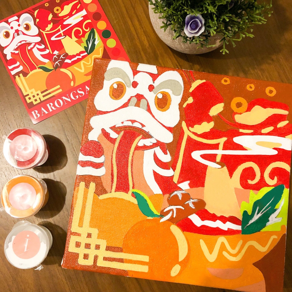 

Paint By Numbers [Barongsai] | ByPainters | Painting Kit | 20x20cm | Akrilik