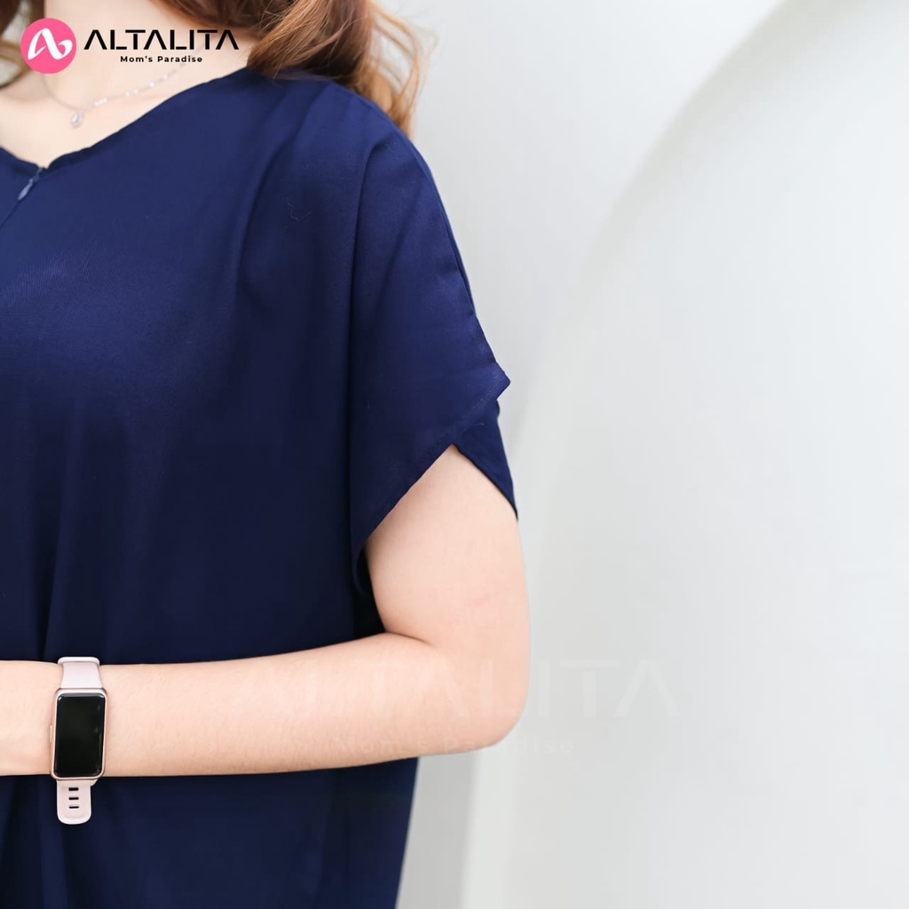 Altalita - Daster Polos Jumbo LD 120 Busui Panjang Selutut | Daster Rayon Busui Polos Pendek Rempel Bawah | Daster Viral Busui Polos Kekinian Bahan Rayon Premium