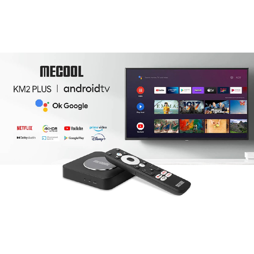 MECOOL KM2 PLUS - 4K UHD Android TV Box - Android TV Google Certified