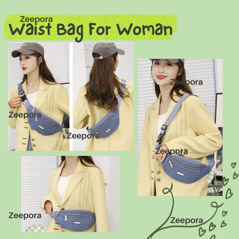 Waistbag Tas selempang wanita cewek mini bahan oxford tahan air import