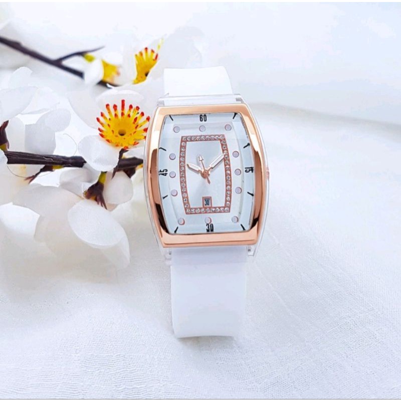 Jam tangan wanita trendi 2022/Jam Tangan Wanita Terbaru/Tanggal Aktif/Free Baterai