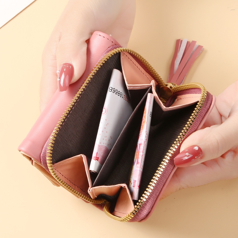 Dompet Lipat Wanita Zipper Multifungsi Kasual Wallet Dompet Cewek Kekinian Import Korea Style Azgalery D78