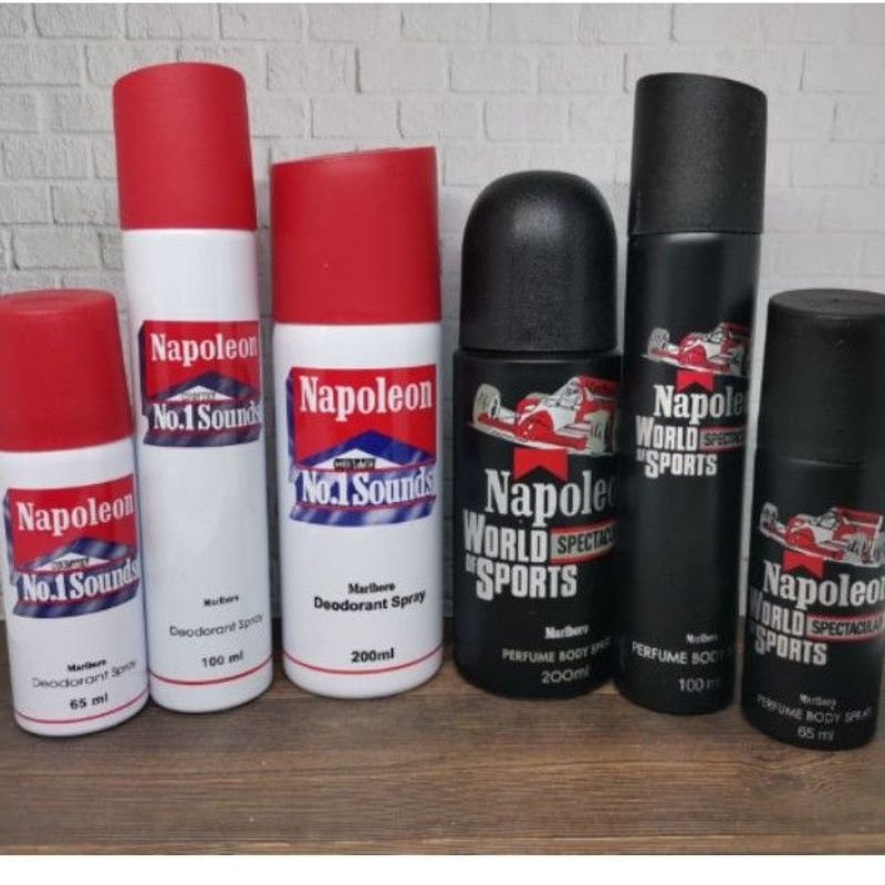 parfum Napoleon Marlboro 200 ml No 1 sounds putih   dan spectacular hitam deodorant spray hitam 200 