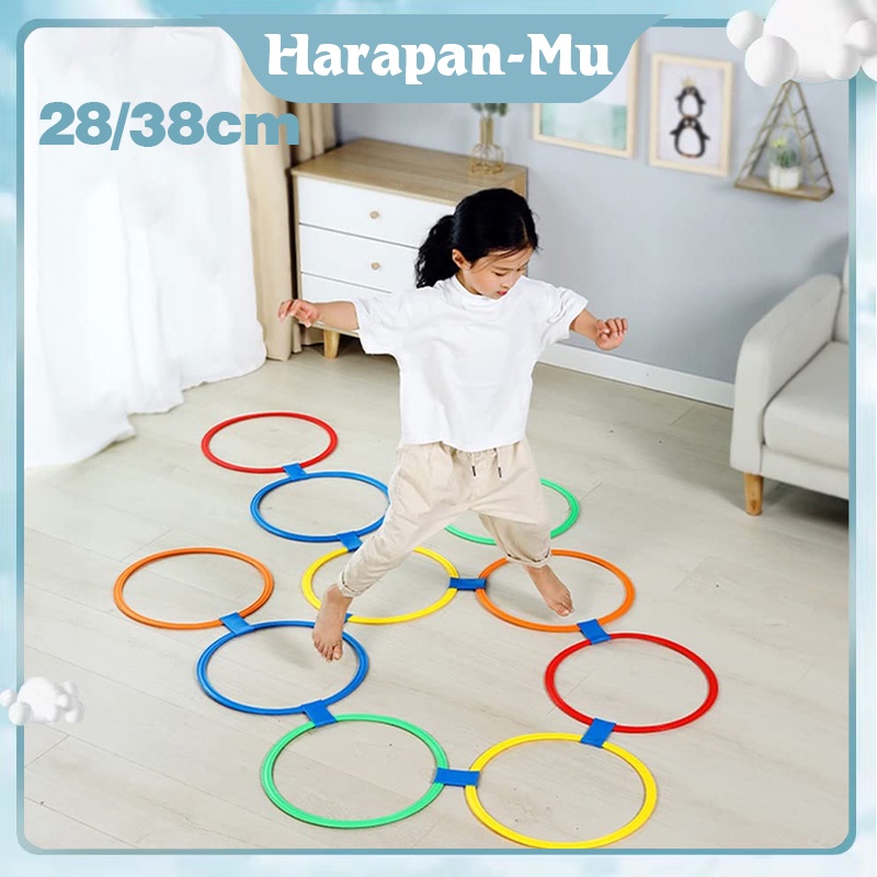 Jual 10 Pcs Children Games Hopscotch Jump Rings Set Kids Sensory Play ...