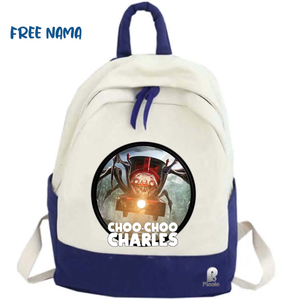(FREE NAMA) TAS BACKPACK ANAK SEKOLAH MOTIF CHOO CHOO CHARLES UNISEX