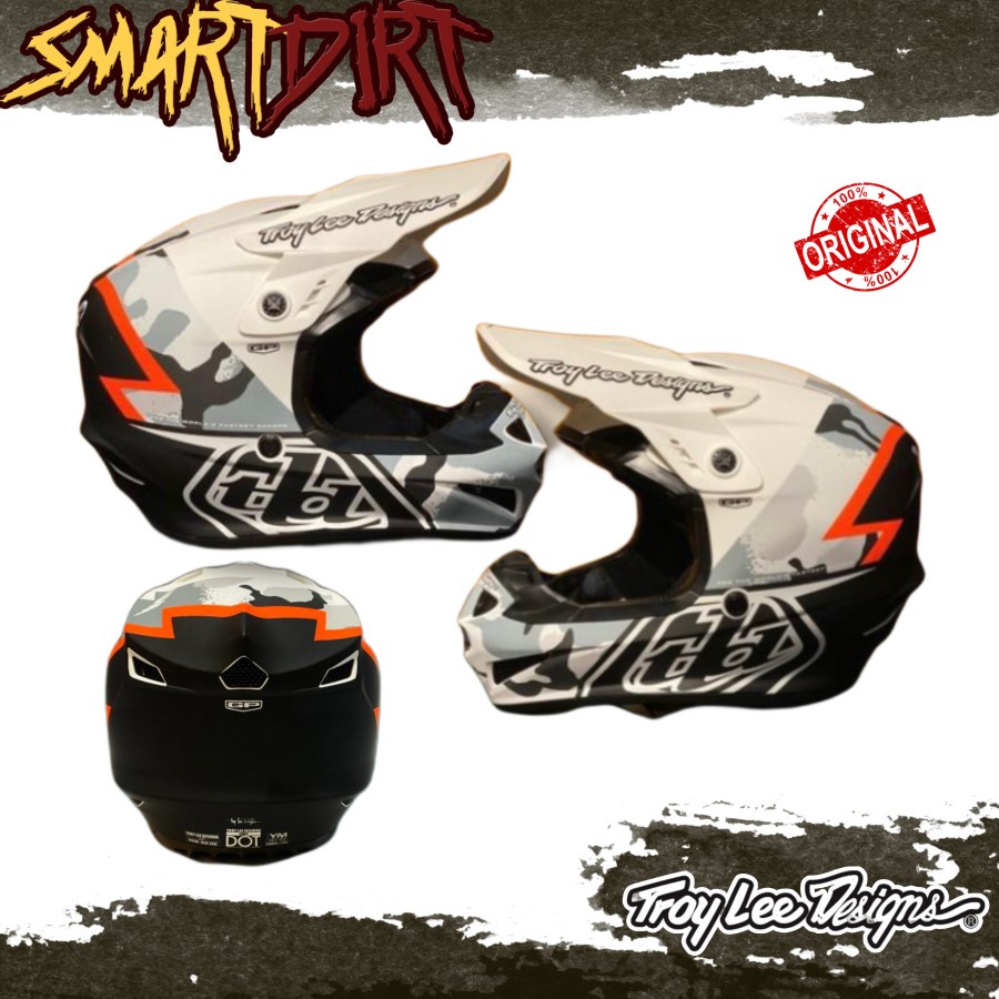 HELM MOTOR ANAK TLD GP VOLT CAMO WHITE HELM TLD GP YOUTH VOLT ORIGINAL