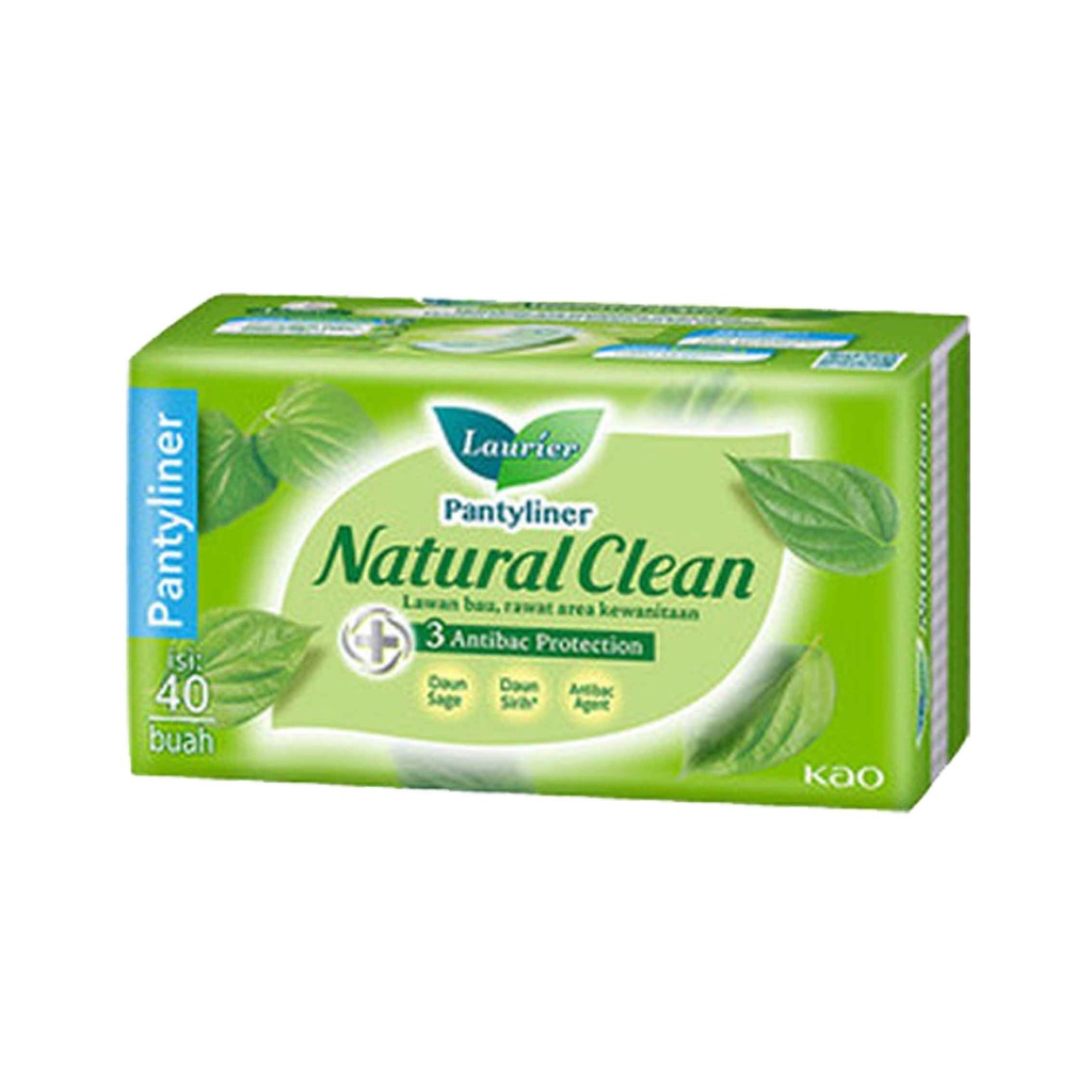 Laurier Natural Clean/ Pantyliner No Wing/ Pembalut Isi 40pcs