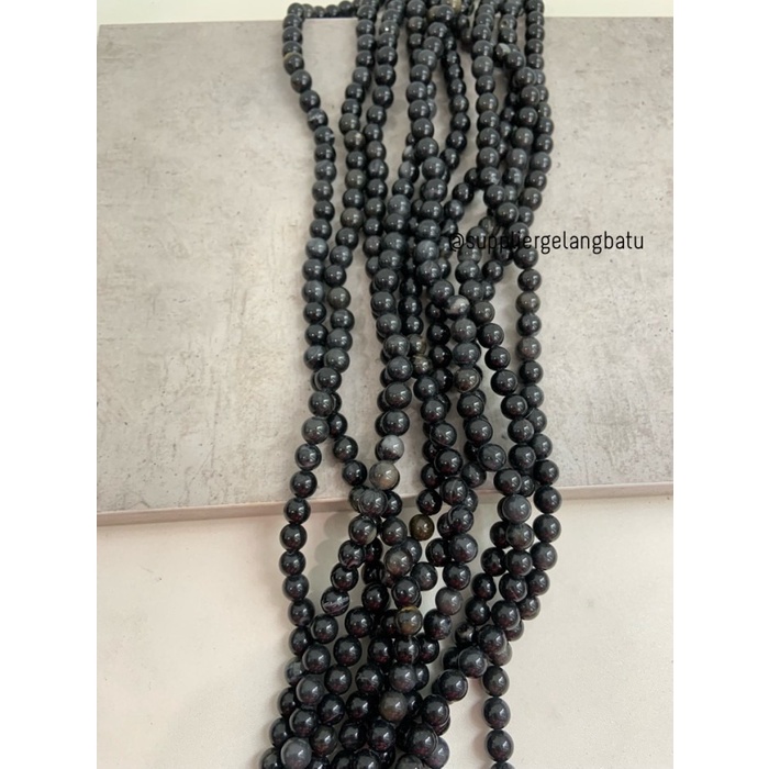 bahan batu BLACK TOURMALINE 8mm bongkah akik natural tormalin HITAM