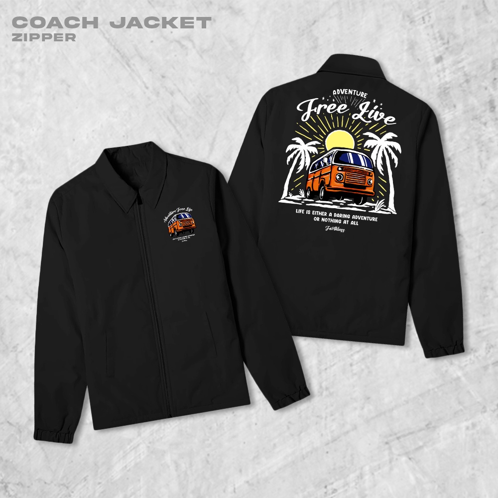 HIPNOP Vanture Coach Zipper Jaket Polos Pria Jaket Parasut Unisex