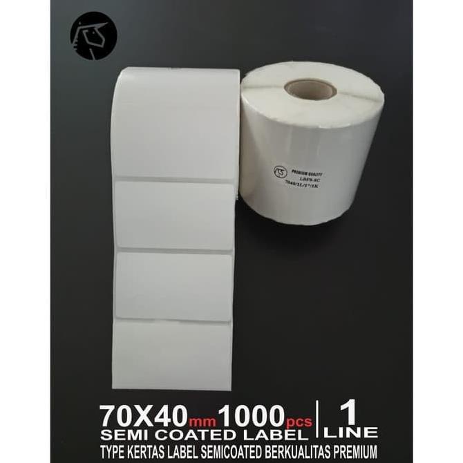 

Label Stiker Barcode 70X40 mm Core 1" 1 Line Semi Coated HRG DISKON