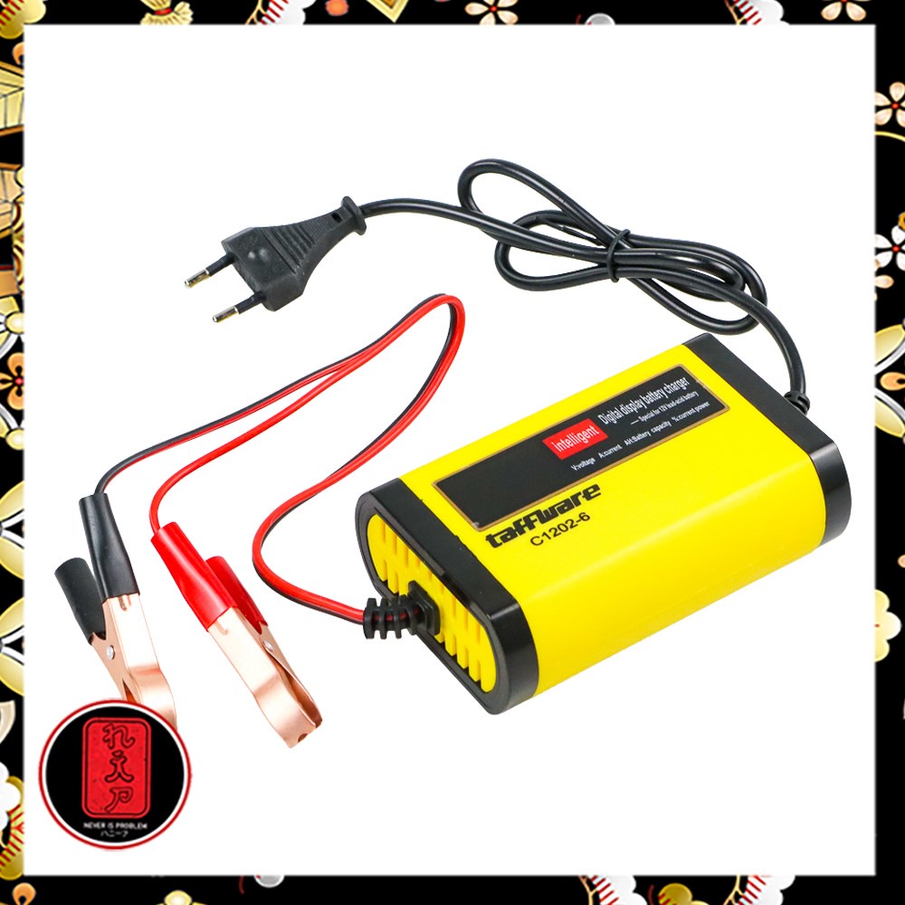 Charger Baterai Aki Mobil Motor LCD Display 12V 2A/ Cas Aki Motor dan Mobil