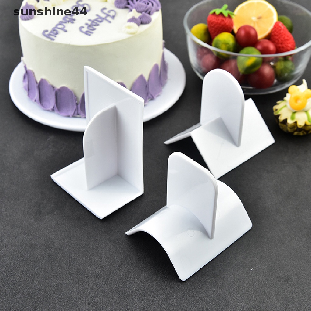 Sunshine 3Pcs Plastik Kue Cream Penghalus Pemotong Adonan Scraper Padd Baking Cutg Tool.