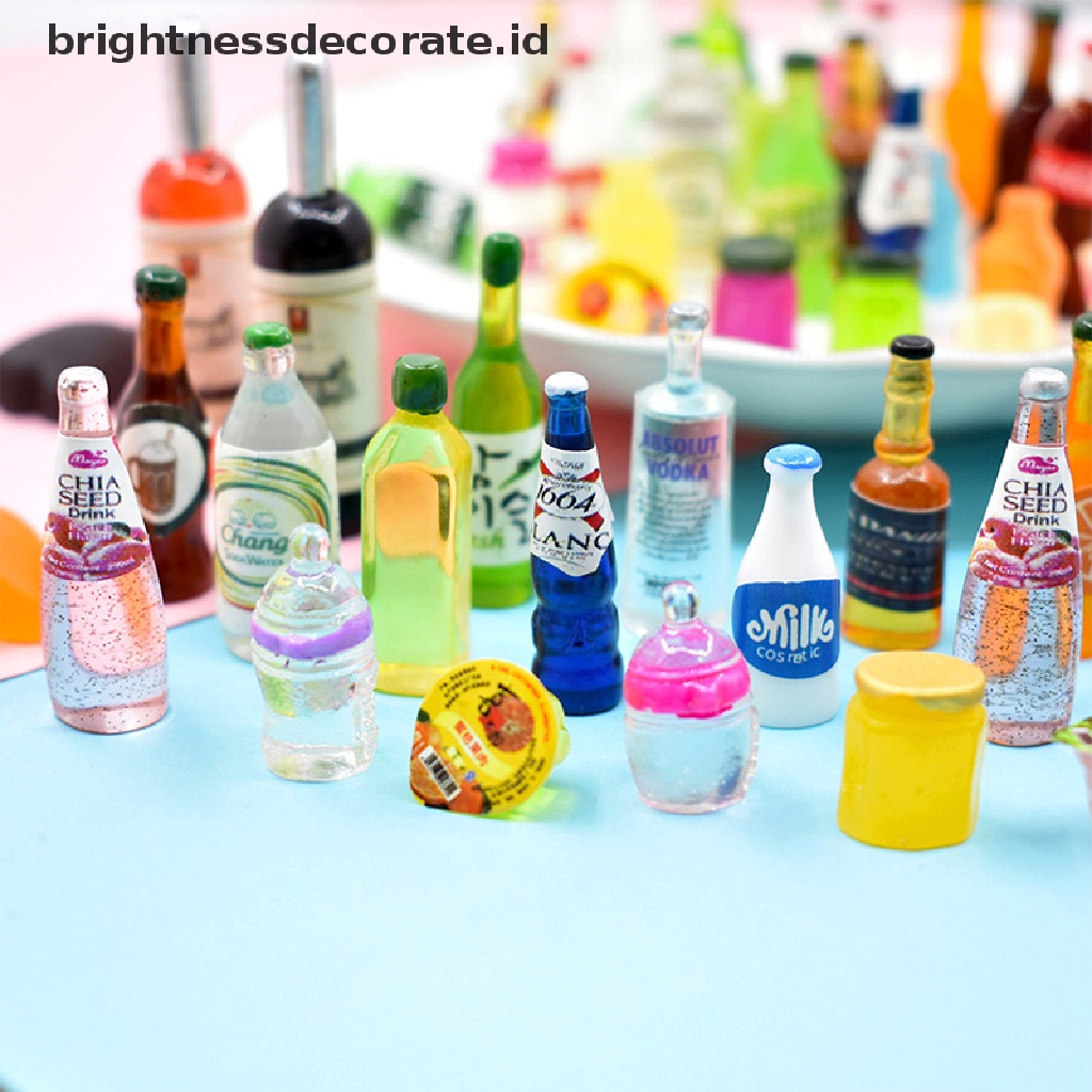 [Birth] 10/20pcs Miniatur Minuman Campur Botol Anggur Coke Mini Aksesoris Rumah Boneka [ID]