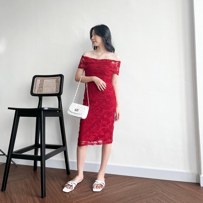 CNY Bodycon Lace Dress