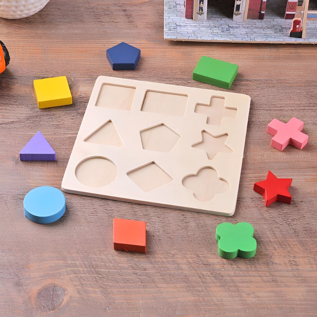 Shape Puzzle Montessori Geometry | Mainan Puzzle Edukasi Anak Kayu | Mainan Terbaru 2022 | Kado Ulang Tahun Anak Cowok