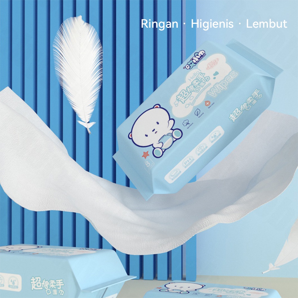 Halo Baby Tisu Basah Mini Travel 8in1/Tisu Basah Bayi/Baby Wipes/Tissue Basah Mini non alkohol