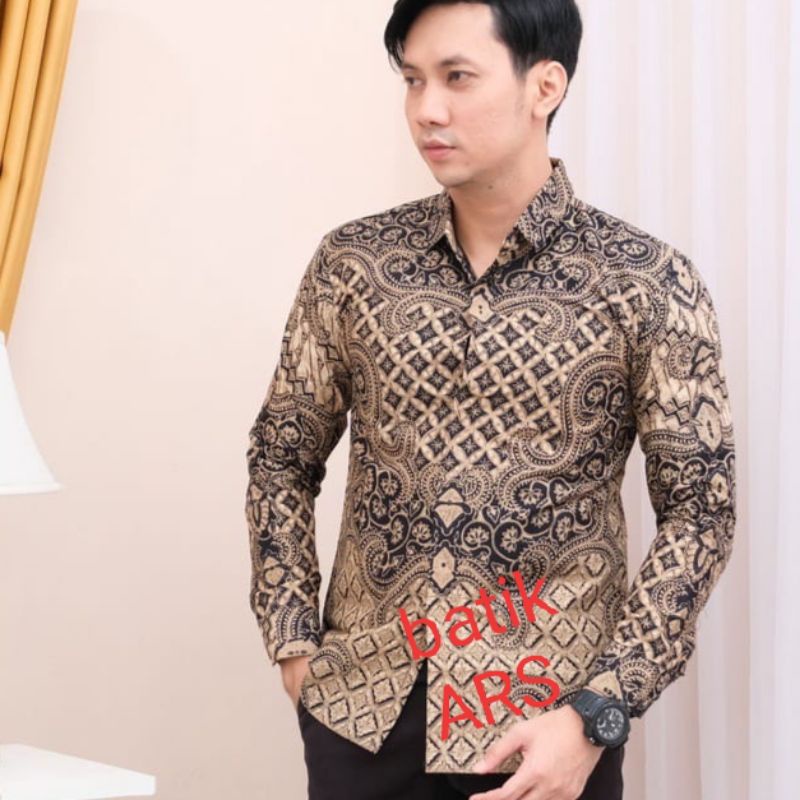 Kemeja Batik Pria Lengan Panjang SLIMFIT Premium Modern Lapis Puring