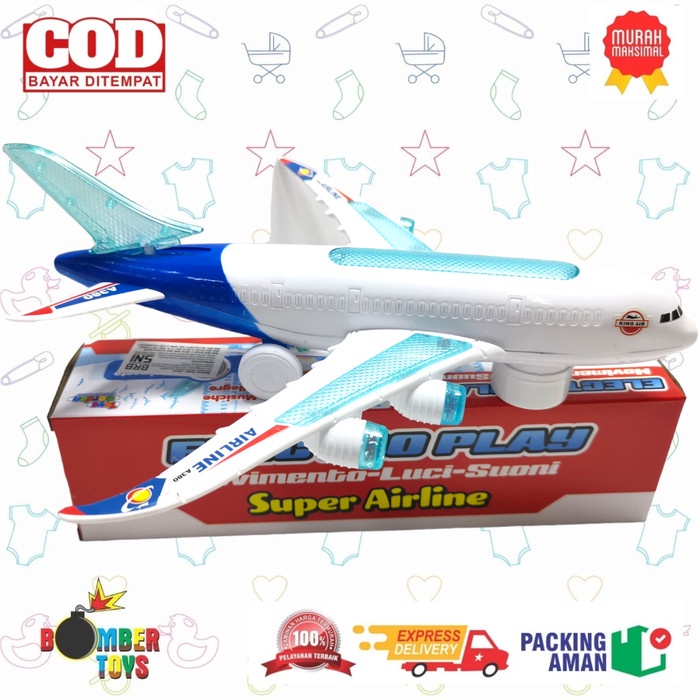 MAINAN ANAK PESAWAT TERBANG MUSIC DAN LIGHT FIGHTER LUCU SUARA KAPAL