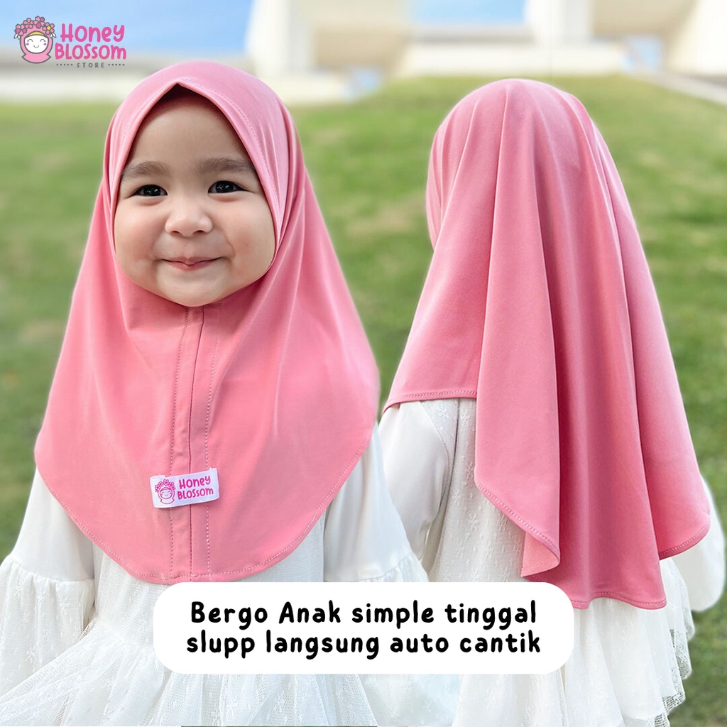 HoneyBlossom - Jilbab Anak Bayi Perempuan 0-7 Tahun  / Bergo Anak Daily Jersey Import