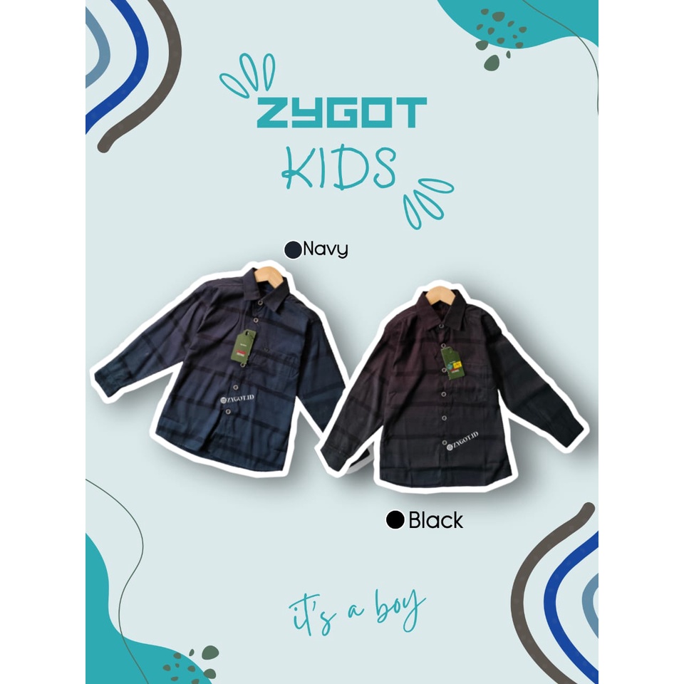 Kemeja Anak Laki-laki Lengan Panjang Bahan Polynosic By Zygot