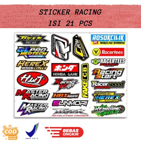COD / Stiker herex sunmori isi 21 / Stiker Motor master recing Honda Gank Racing Hell / Rosok Cilik 