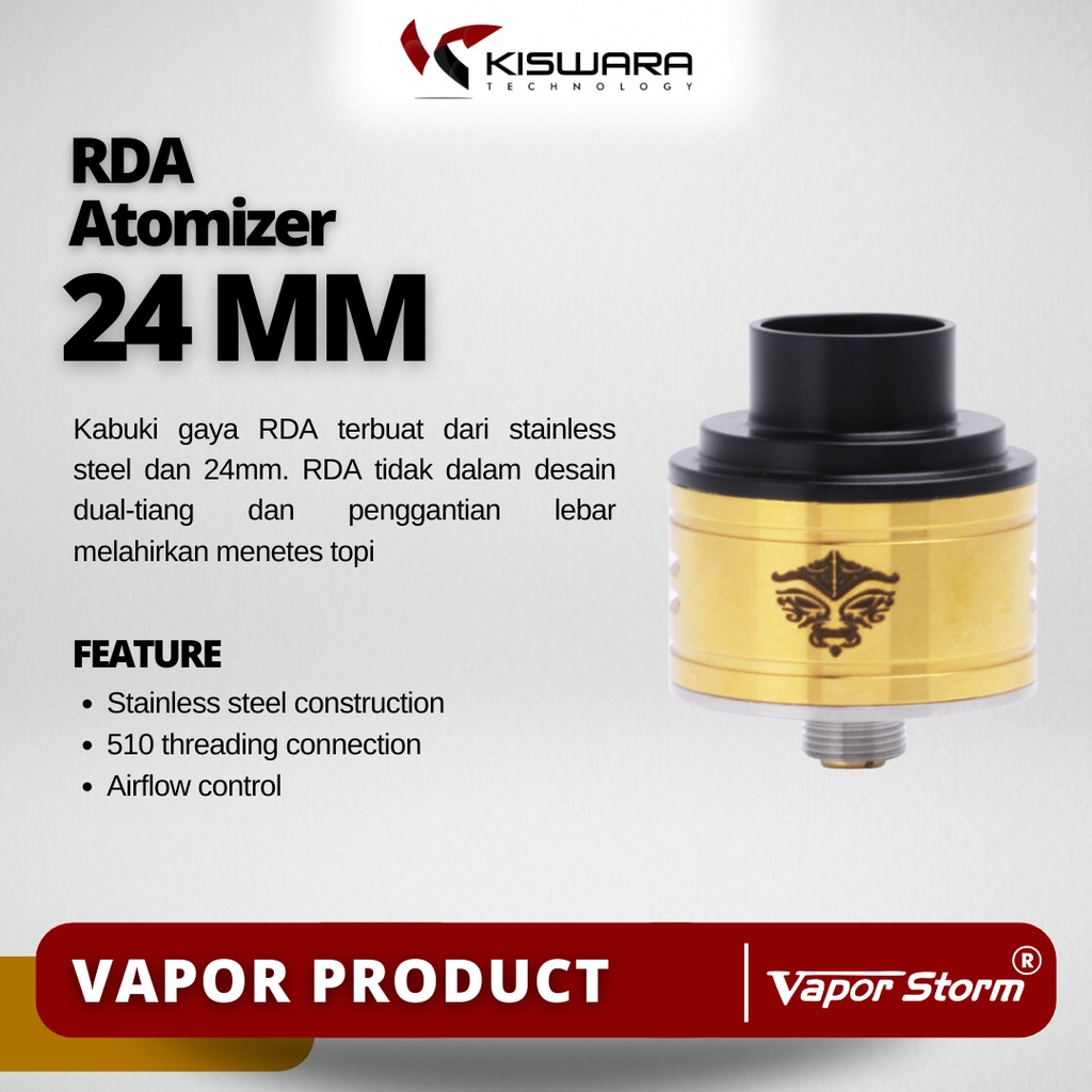 Kabuki 24 RDA Atomizer - GOLD [Clone]