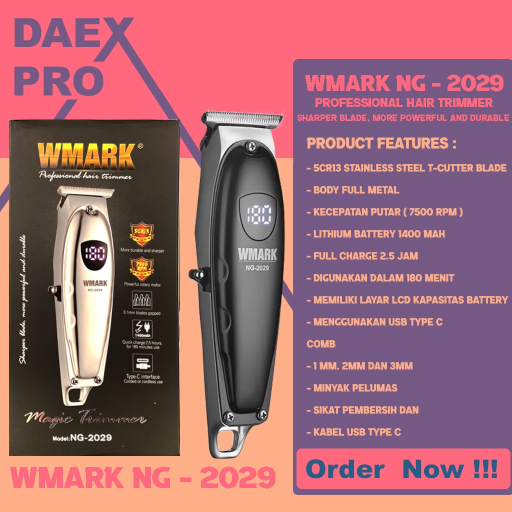 Daexpro Wmark ng 2029 hair trimmer wmark profesional / trimmer wmark 2029 / mesin cukur rambut