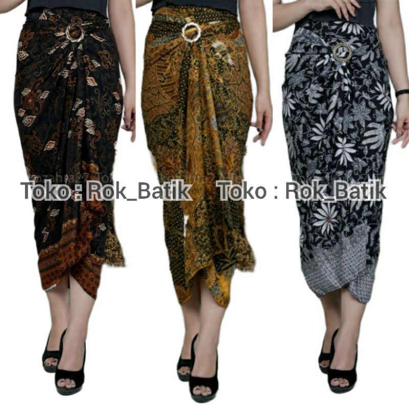 (50 Motif) Rok Lilit Batik Bawahan Kebaya Modern Rok Serut Batik Free Ring Kain Batik Floral Batik Couple Pasangan