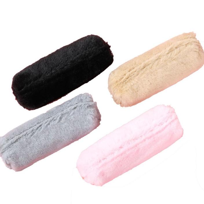 

J2 - Souvenir Kotak Pensil Bulu Polos Dompet pensil Makeup Organizer 6PTEO3687